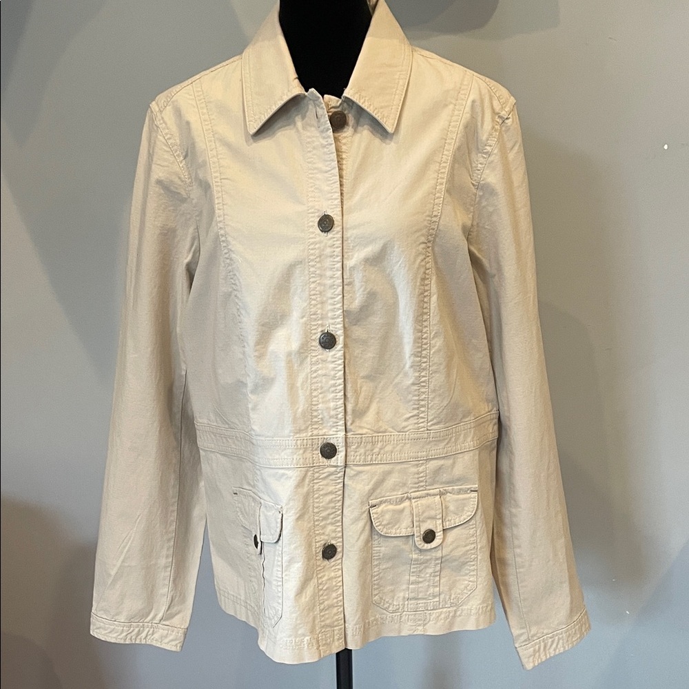 Women's light tan utility Jacket size 12 Eddie Bauer
